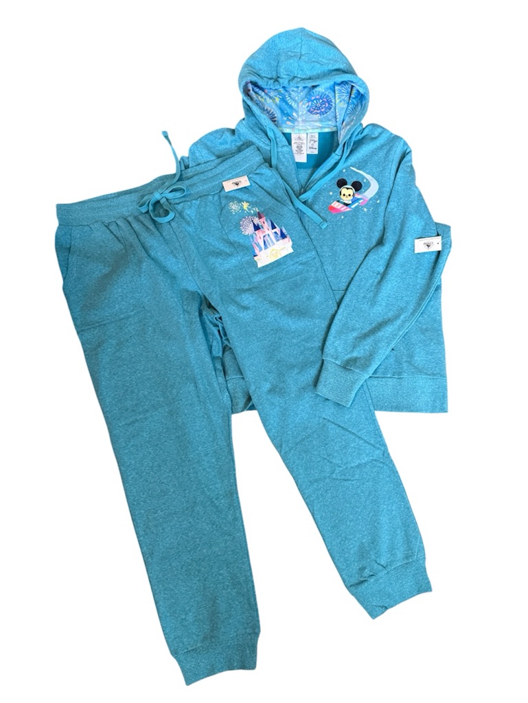 Nwt Disney X Joey Chou Teal Jogger Set Sz 1x Top Xl Bottoms